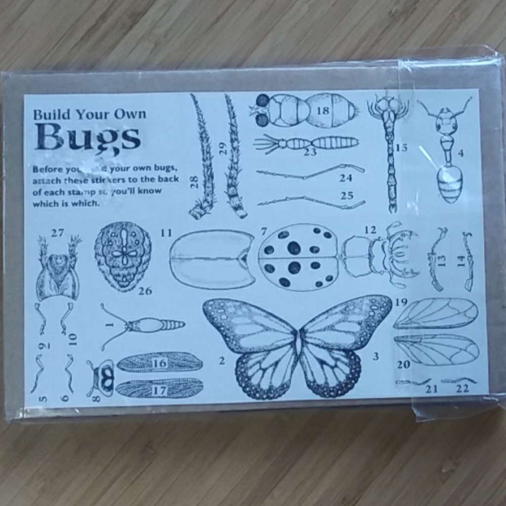 Build a Bug Rubber Stamp Set with 29 Stamps